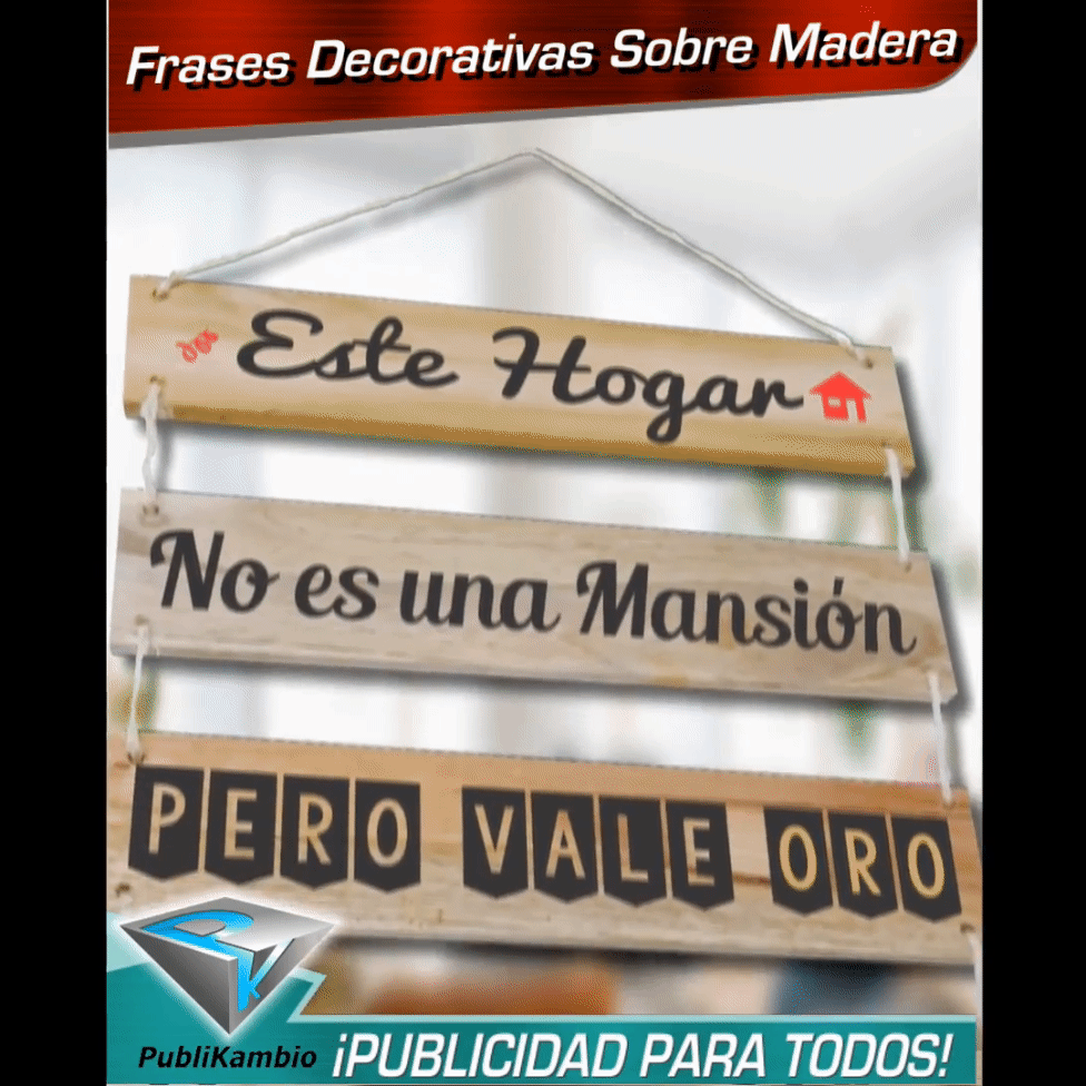 Frases decorativas sobre madera